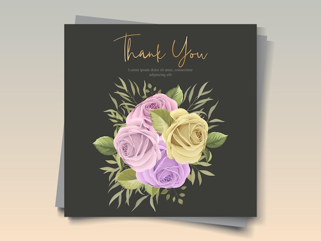 Beautiful wedding card with floral decorations