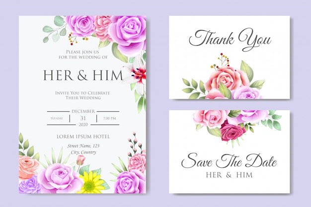 Beautiful Wedding Invitation Card Design Template