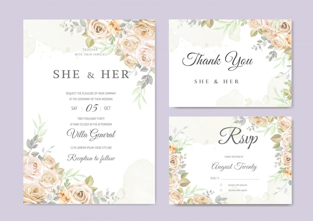 beautiful wedding invitation card template