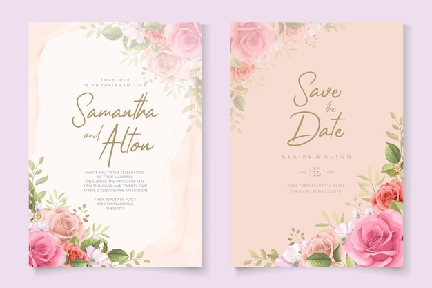 Beautiful wedding invitation card template