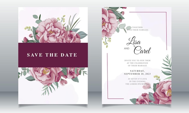 Beautiful wedding invitation with floral