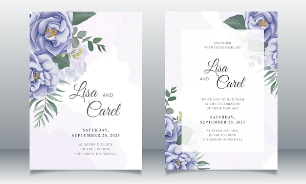 Beautiful wedding invitation with floral