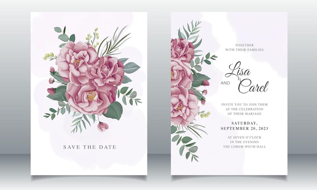 Beautiful wedding invitation with floral