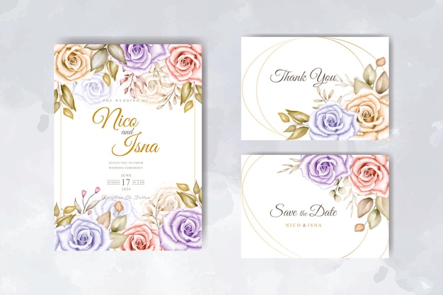 beautiful wedding menu and invitation template