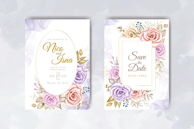 beautiful wedding menu and invitation template