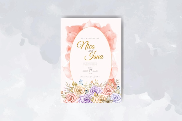 beautiful wedding menu and invitation template