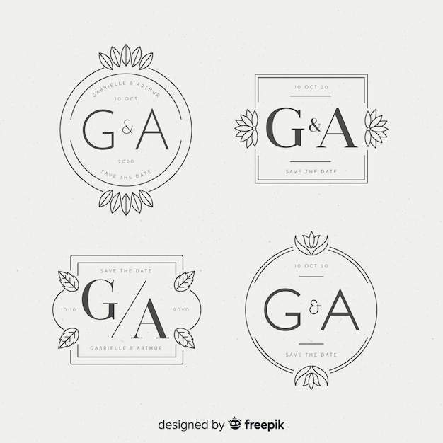 Beautiful wedding monogram logos