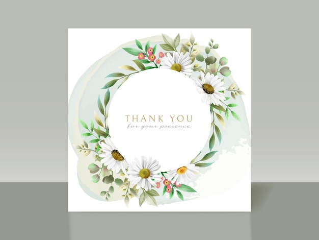 Beautiful white flower wedding invitation card set