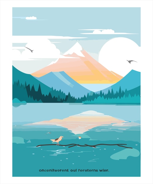 Beautiful wild nature landscape vector image free download