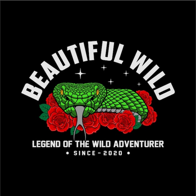 BEAUTIFUL WILD snake and roses