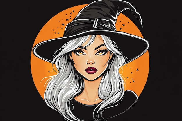 Vector beautiful witch vector style