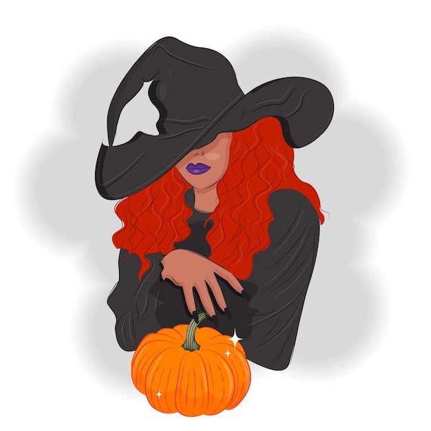 Vector beautiful witch