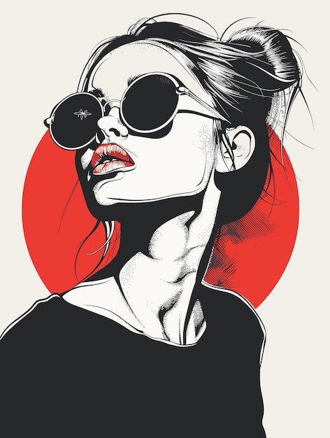 Beautiful woman abstract vector illustration in grunge style for your design Fashion illustration