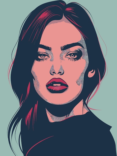 Beautiful woman abstract vector illustration in grunge style for your design Fashion illustration