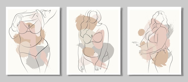 A beautiful woman Beautiful curvy female body line illustration