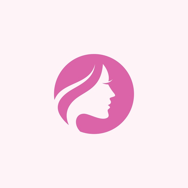 Beautiful Woman Face Illustration Icon Vector Logo Template