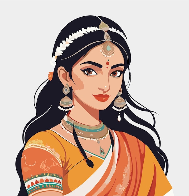 a beautiful woman from India in typical Indian clothes