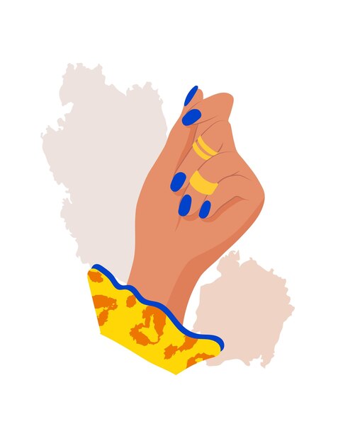 Vector beautiful woman hand with nail polish