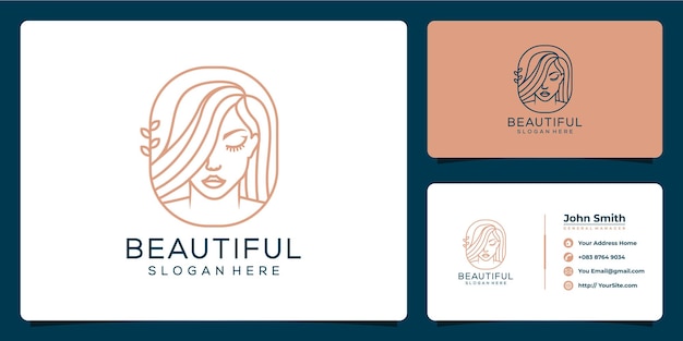 Beautiful woman logo and business card