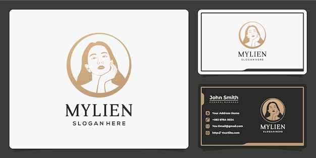 Beautiful woman logo design and business card inspiration