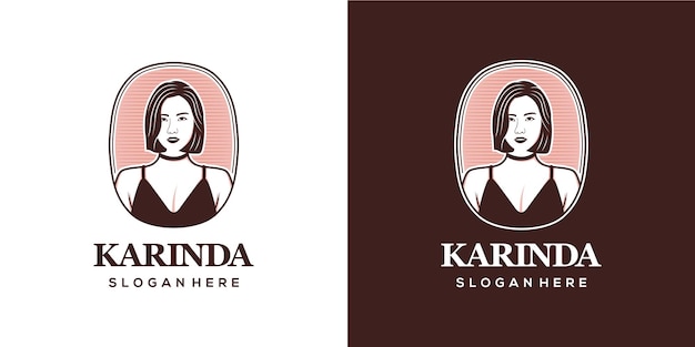 Beautiful woman logo design and business card inspiration