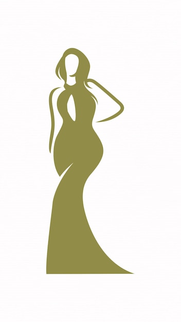 Beautiful woman silhouette illustration design in line art style