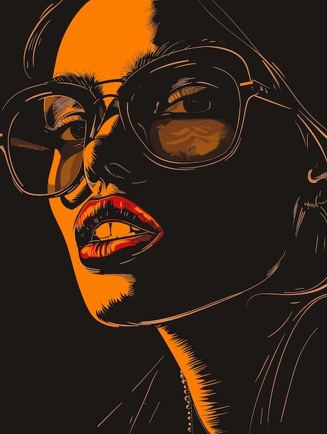 Vector beautiful woman in sunglasses fashion girl vector illustration for printing on a tshirt