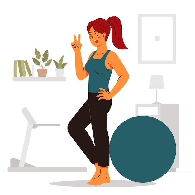 Beautiful woman with healthy body concept vector illustration