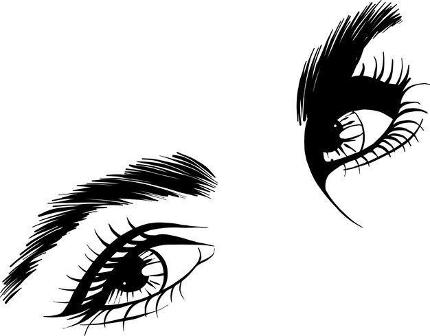 Vector beautiful women eyes with make up