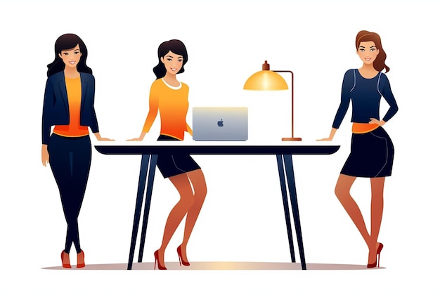 Beautiful Women Standing Desk