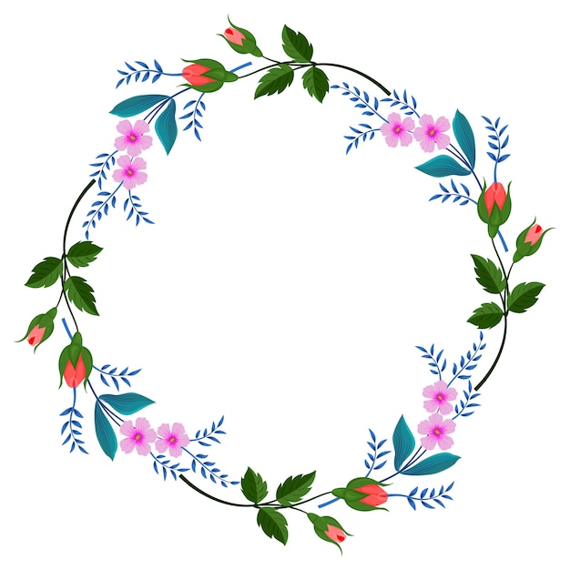 Beautiful wreath flowers vector design for card