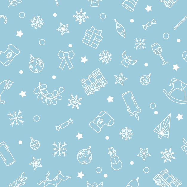 Beautiful Xmas pattern with ornaments Christmas wrapping paper concept Vector EPS10