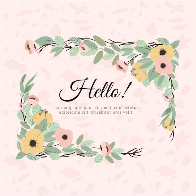 beautiful yellow pink floral frame