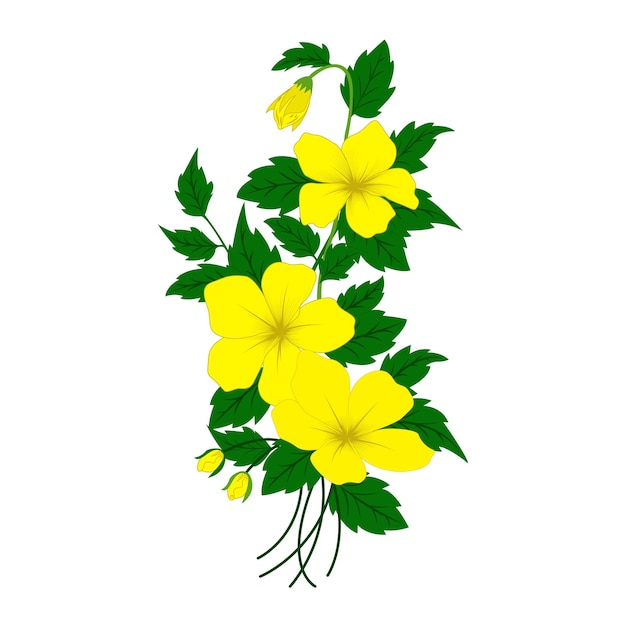 beautiful yellow sage rose flower floral vector in illustration