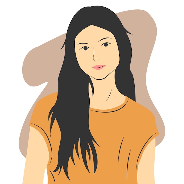 Beautiful young female character wearing casual clothes Flat cartoon vector illustration