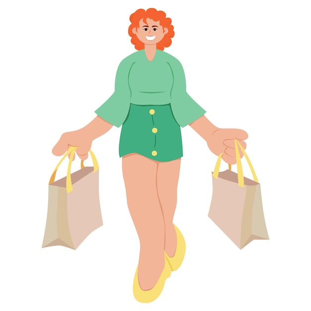 Beautiful young woman with shopping bags in their hands during the sale or discount