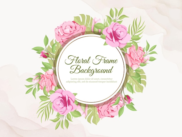 Beautifull Wedding Banner Background Floral and Leaf Template Design