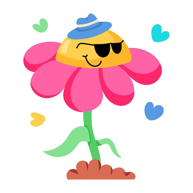 Beautifully designed flat sticker of flower