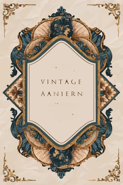 Vector beautifully designed vintage invitation template elegantly framed with intricate ornamental details