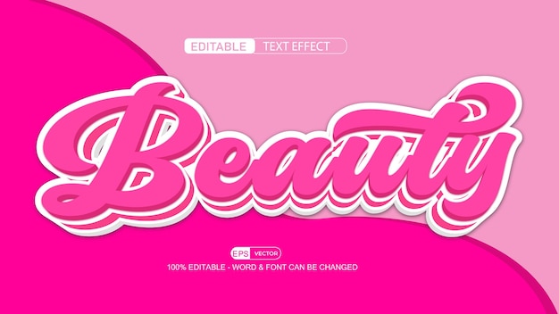 Beauty 3d Editable Text Effect EPS Vector Style