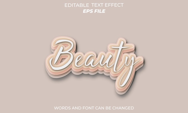 beauty 3D editable text effect text style vector template