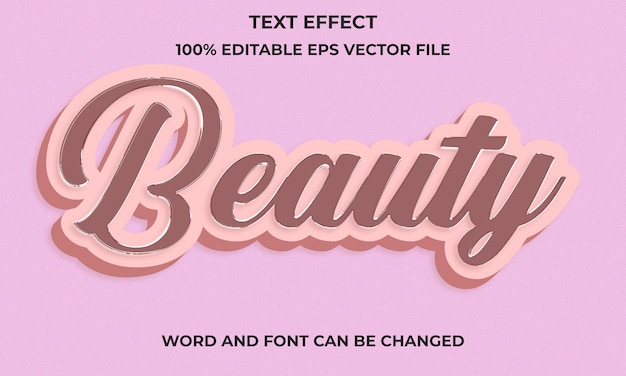 Beauty 3d text Effect Style Beauty Editable Text Effect