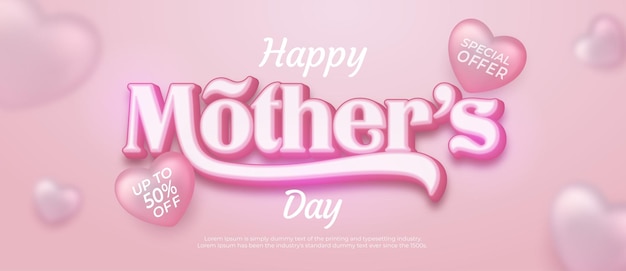 Beauty banner mothers day sale horizontal template