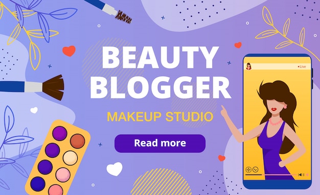 Beauty Blogger Makeup Studio Presentation Banner