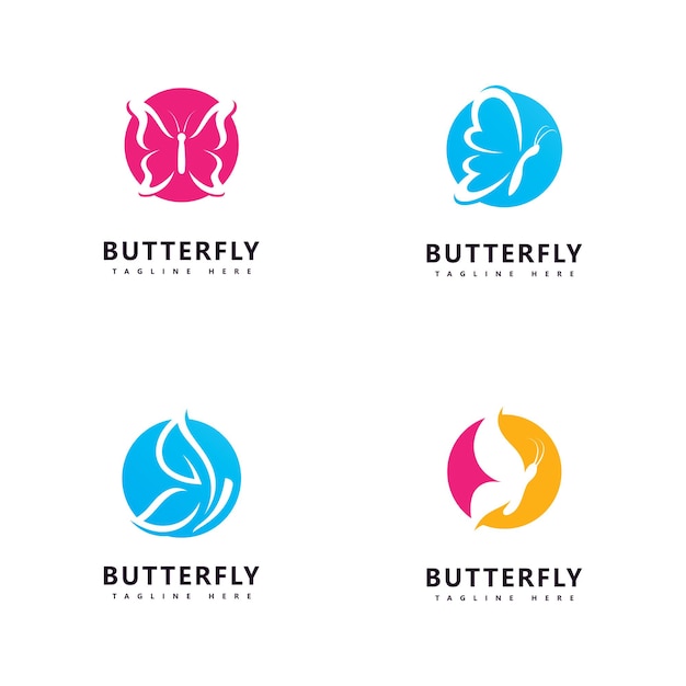 Beauty butterfly logo  symbol vector template