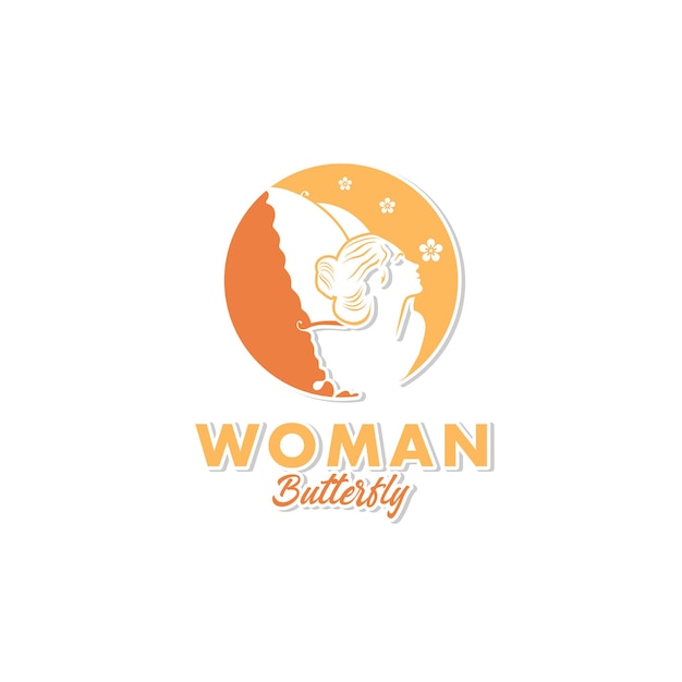 Beauty Butterfly Woman Logo Design Inspiration