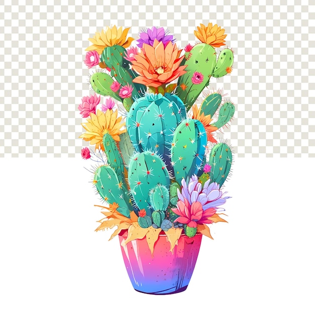 The beauty of cactus nature on a transparent background