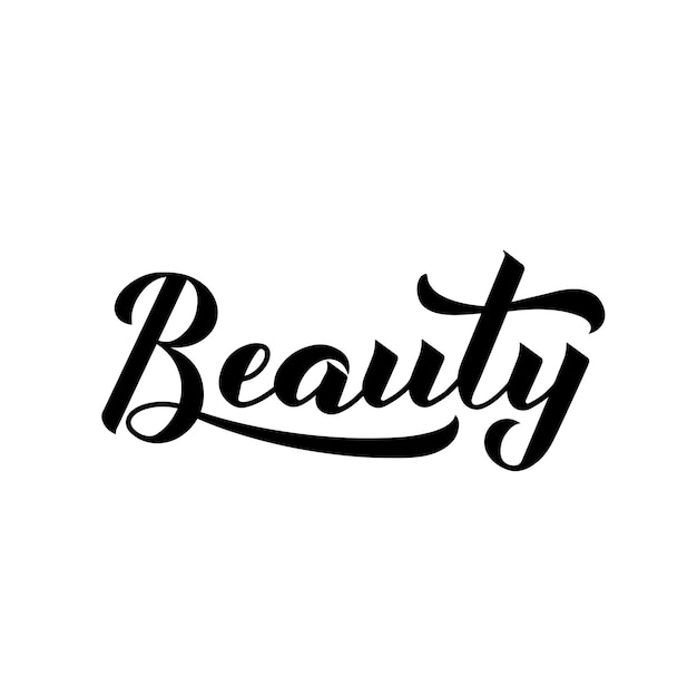 Beauty calligraphy hand lettering isolated on white Logo design for beauty blogs hair salons cosmetic products Vector template for banner typography poster sign badge sticker tshirt etc