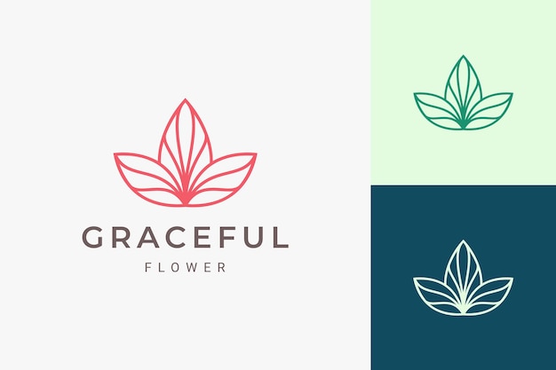 Beauty care or salon logo in luxury and feminine flower shape