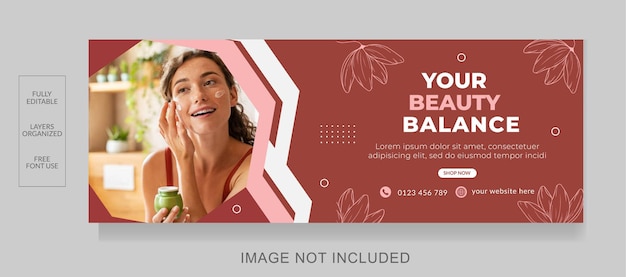 Vector beauty care saloon facebook cover design template